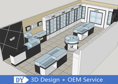 OEM 3D Tasarım Mağazası Mücevher Ekranları Ahşap Parlak Beyaz / Siyah