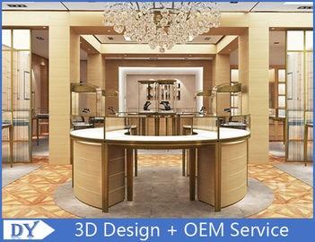 OEM Modern Yuvarlak Şekil Mücevher Dükkanı Ekran Sayıcıları Stain Çelik MDF
