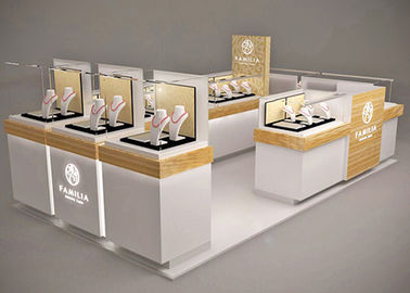 Küçük Alan Perakende Alışveriş Merkezi Kiosk / Mücevherlik Vitrin Dolapları Sabit Yapı